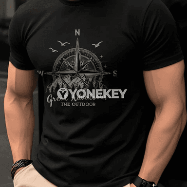 Erkekler üçin ýazky retro görnüşli pagta futbolka, tegelek boýunly