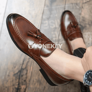 Erkekler üçin klassik loafer deri köwüşler