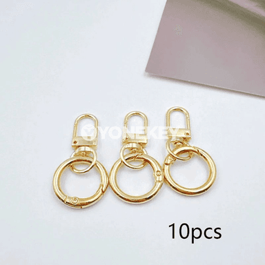 10 sany metal açar halkasy we krapany – DIY üçin brelok aksessuary