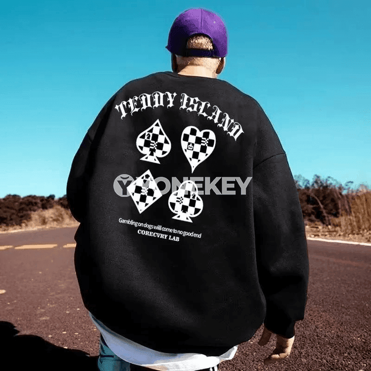 Erkekler üçin giň kesimli ýyly sweatshirt, 2XL-8XL