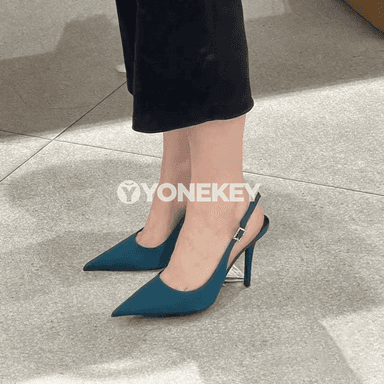 Zenanlar üçin açyk boýunly, ýiti burunly ýokary ökjeli sandal