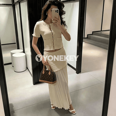 Zenanlar üçin tomusky 2 bölekli elegant trikotaj toplum