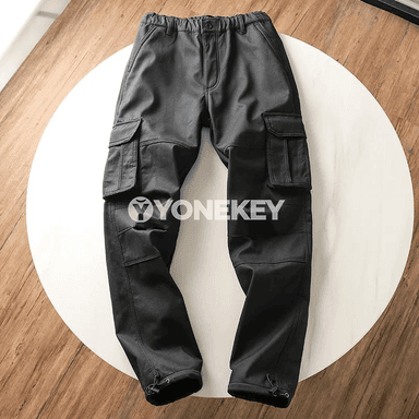Erkekler üçin ýyly fleece cargo balaklar, köp jübüli
