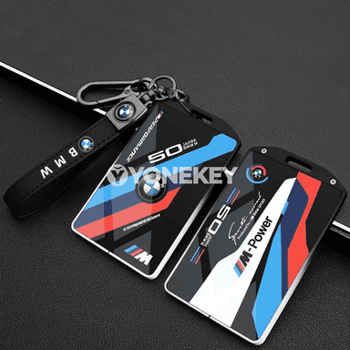 BMW üçin NFC awtoulag açar örtügi, premium deri-metal keychain