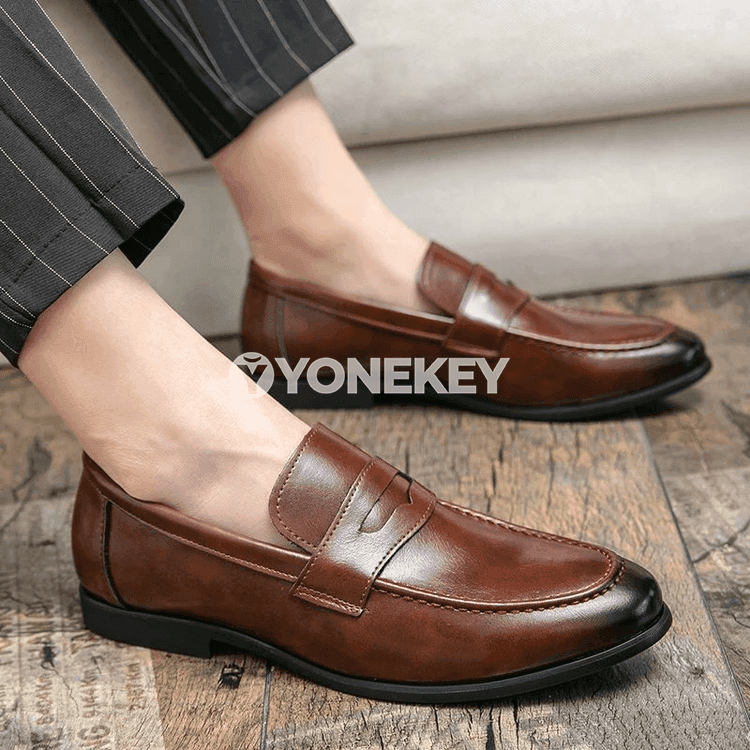Erkekler üçin klassiki deri loafers köwüşler, ofis we gündelik ulanyş üçin