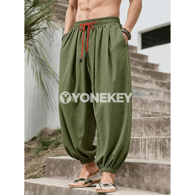 Erkekler üçin giň kesimli ýeňil koton-zygyr balaklar