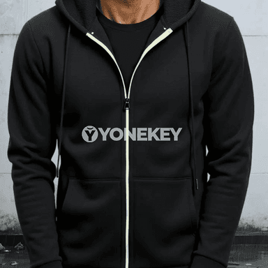 Erkekler üçin kapýuşonly ýyly sweatshirt-kurtka, jübili we zipli