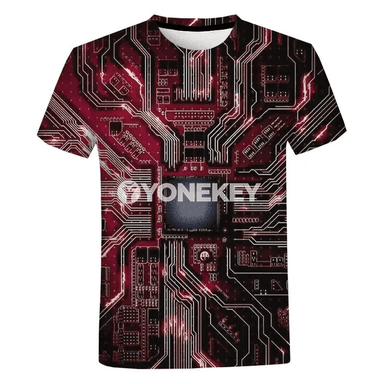 Erkekler üçin 3D çaply elektron çipli giňelýän futbolka