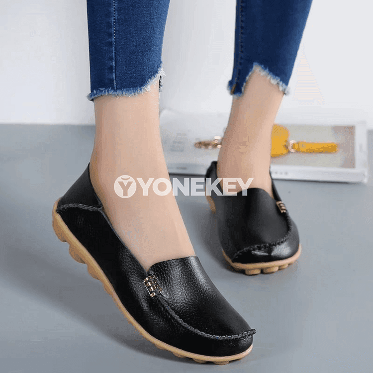 Zenanlar üçin bezegli lakly baletka köwüşleri, ýeňil loafers