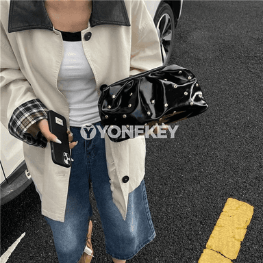 Zenanlar üçin ýönekeý döwrebap clutch sumka, PU deri