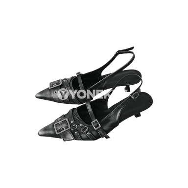 Zenanlar üçin stiletto sandal, inçe topukly, metal bezegli