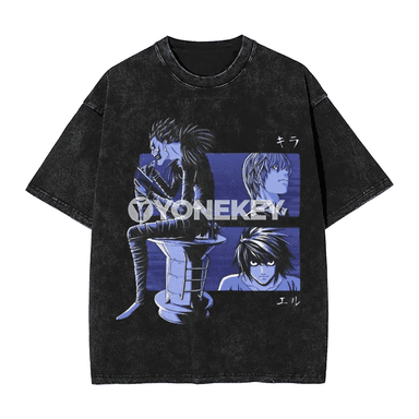 Manga DEATH NOTE Grafiki Çaply Oversize Gysga Ýeňli Futbolka