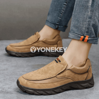 Erkekler üçin retro stilindäki kanwa loafers, ýeňil gündelik aýakgap