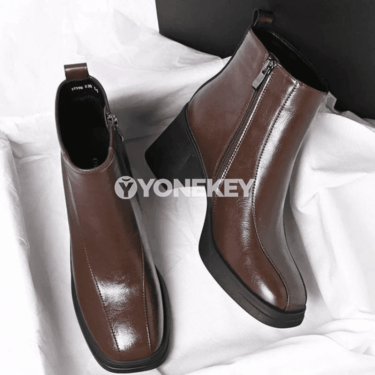 Zenanlar üçin ýyly gyş botinkalar, inçe ökzeli, fermuarly, süýşmeýän