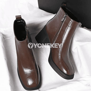 Zenanlar üçin ýyly gyş botinkalar, inçe ökzeli, fermuarly, süýşmeýän
