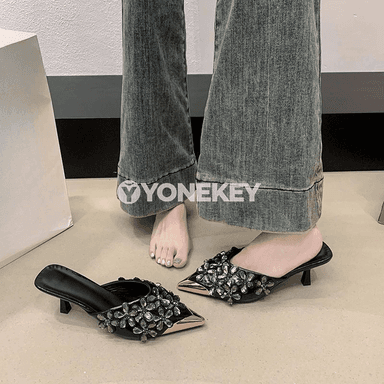 Zenanlar üçin çykalga ökjeli rhinestone bezegli tomus şypbyklary