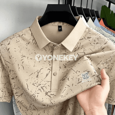 Erkekler üçin ýeňil, dem alýan gysga ýeňli polo köýnek
