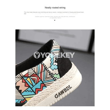 Erkekler üçin ýazlyk slip-on kanwa espadril köwüşleri, dem alýan gündelik model