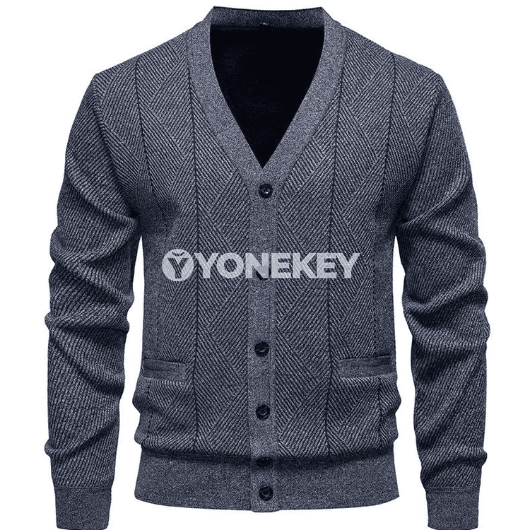 Erkekler üçin ýyly cardigan sviter-kurtka, jübili, zipli