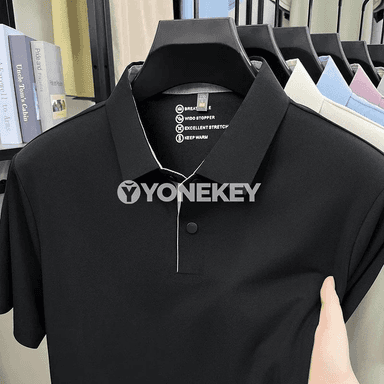 Erkekler üçin ýeňil we dem alýan gysga ýeňli polo köýnek