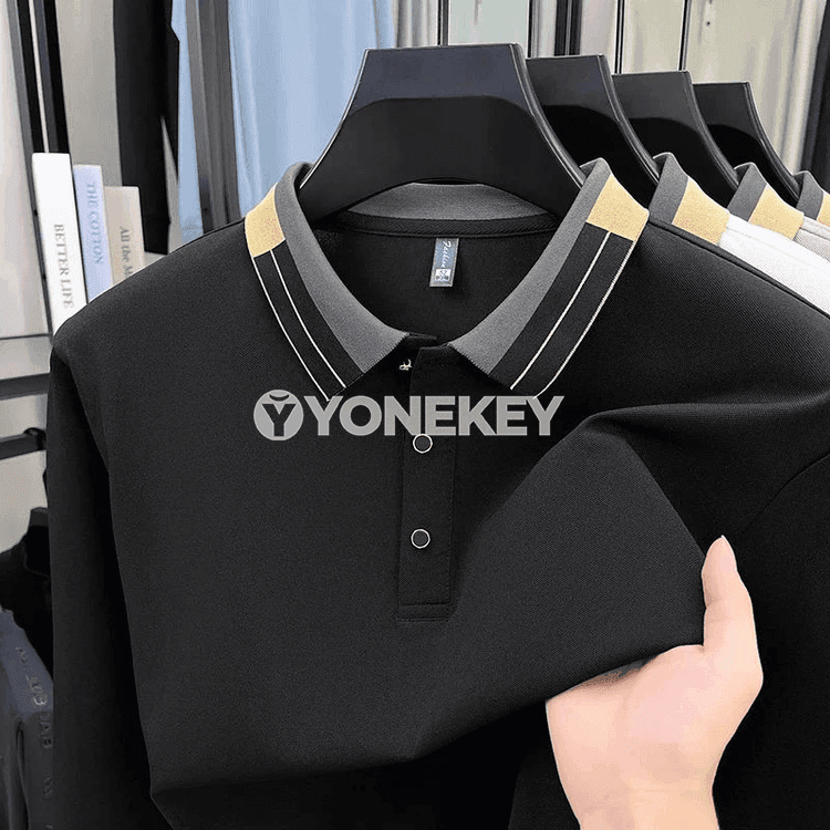 Erkekler üçin döwrebap uzyn ýeňli polos, rahat we şık