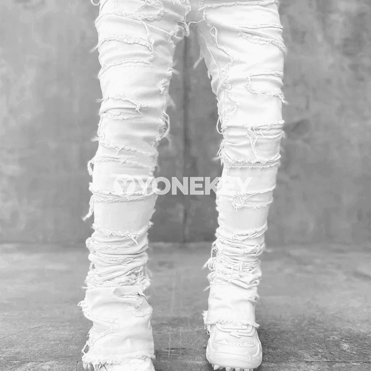 Erkekler üçin döwrebap jeans iş balaklary, giňelýän stil