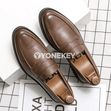 Erkekler üçin klassiki ofis loafer köwüşler, sypaýy stil