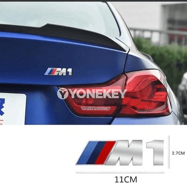 BMW M logolu 3D metal awto stikeri, fender we bagaj nyşany