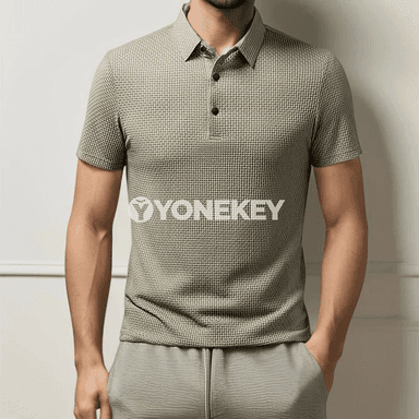 Erkekler üçin ýaz pasly ýeňil POLO futbolka, dem alýan, rahat we döwrebap