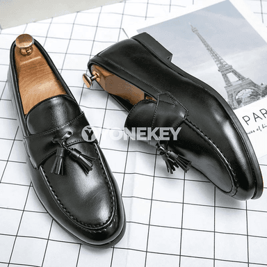 Erkekler üçin klassik loafer deri köwüşler
