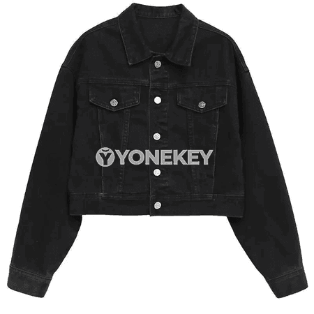 Zenanlar üçin ýaz- güýz uzyn ýeňli giň kesimli denim jaket