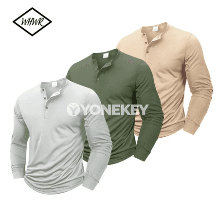 Erkekler üçin henley boýunly ýeňil we dem alýan futbolka