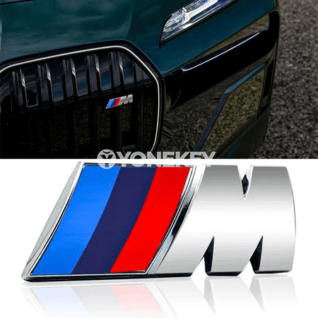 BMW üçin 3D M emblema — öň gril nyşany, ABS tuning aksesuary
