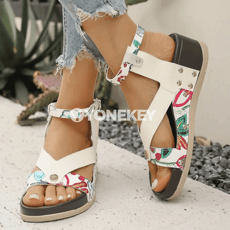 Aýal-gyzlar üçin retro sandallar, moda we rahat dizaýn