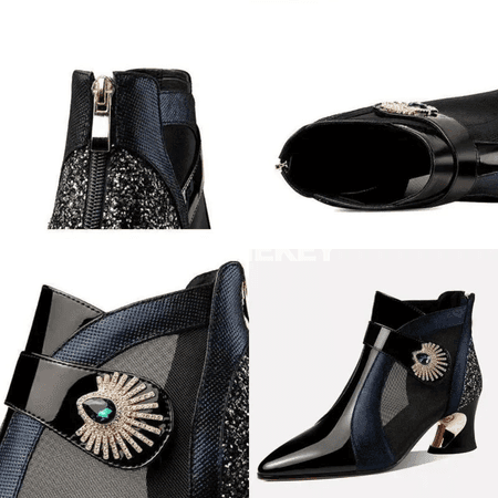Zenanlar üçin tomusky dem alýan sandallar, rhinestone bezegli stil