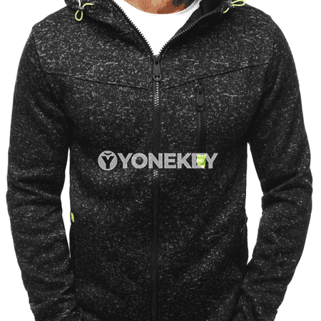 Erkekler üçin fermuarly ýyly sport hoodie kardigan