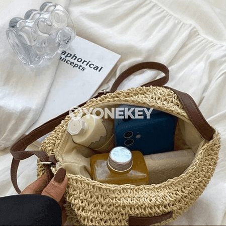 Aýal-gyzlar üçin ýazky saman crossbody sumka
