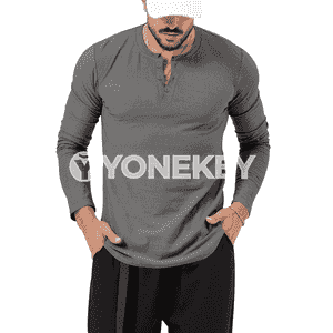 Erkekler üçin niýetlenilen uzyn ýeňli köýnek.