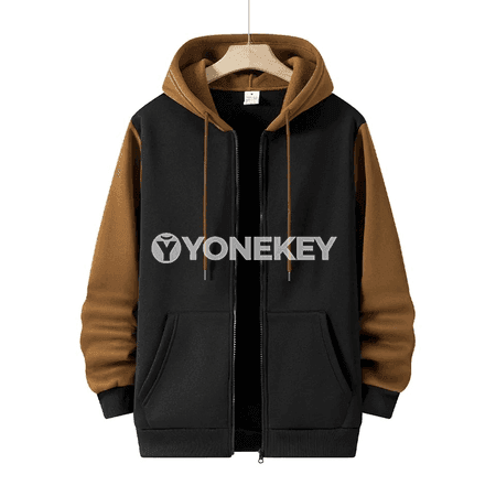 Erkek zipli hoodie, ýyly we giň kesim, güýz-ýaz üçin