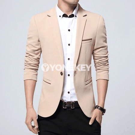 Erkekler üçin slim fit resmi blazer — gündelik we toý üçin
