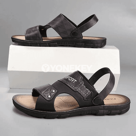 Erkekler üçin amatly ýazky sandal, günlük rahat aýakgap
