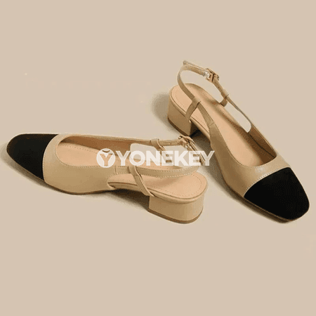Aýallylar üçin fransuz stilde pes ökjeli elegan sandal köwüşler