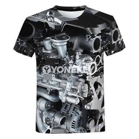 Erkekler üçin 3D çaply sport awtoulag hereketli futbolka