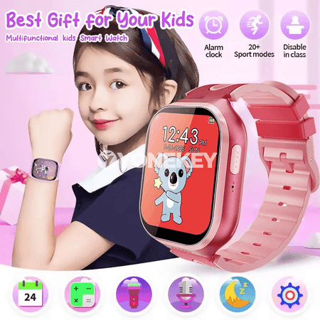 Çagalar üçin akylly sagat, 1.83" HD ekranly, kamera we oýunly