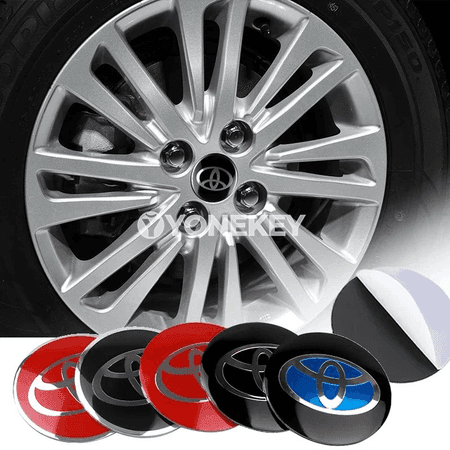 Toyota Rav4, Corolla, Camry üçin 56 mm alýumin disk merkezi stikeri, 4 sany