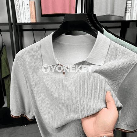 Erkekler üçin premium polo futbolka, ýeňil we dem alýan tomus köýnegi