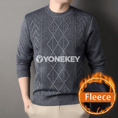 Erkekler üçin ýyly trikotaj switer, ýönekeý we rahat