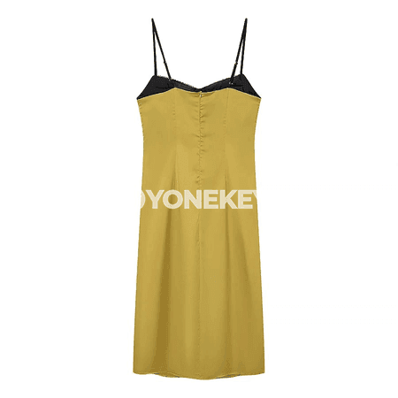 Zenanlar üçin ýazky midi bodycon satin köýnek, ýeňsiz, akşamlary üçin
