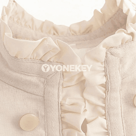 Zenanlar üçin vintage goşa düwmeli ýeňli penjek, ýazky stil