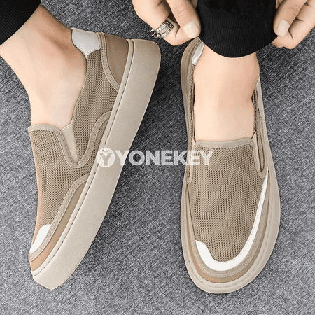 Erkekler üçin mesh sport aýakgaby, ýeňil we dem alýan slip-on